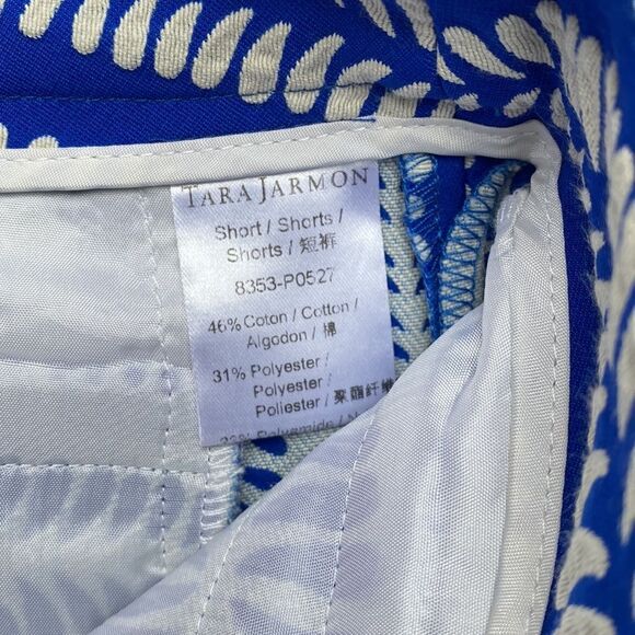 Tara Jarmon Blue and White Patterned Women Shorts - Picture 5 of 8